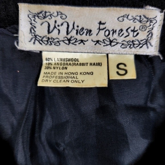 ViVien Forest Vintage Lambswool Angora Blend Beaded Sequin Cardigan Size Small - Picture 6 of 13